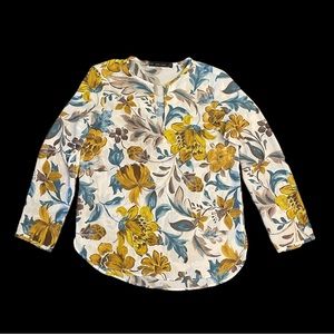 Zara Basic pull over floral shirt, size XS, flowing, classy, versatile